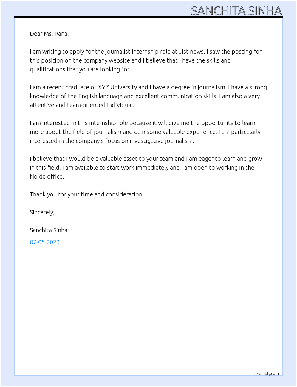 journalist At Jist news Cover Letter