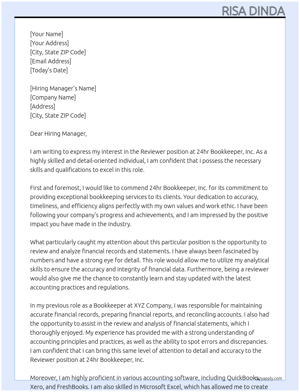 Cover letter for reviewer - LazyApply