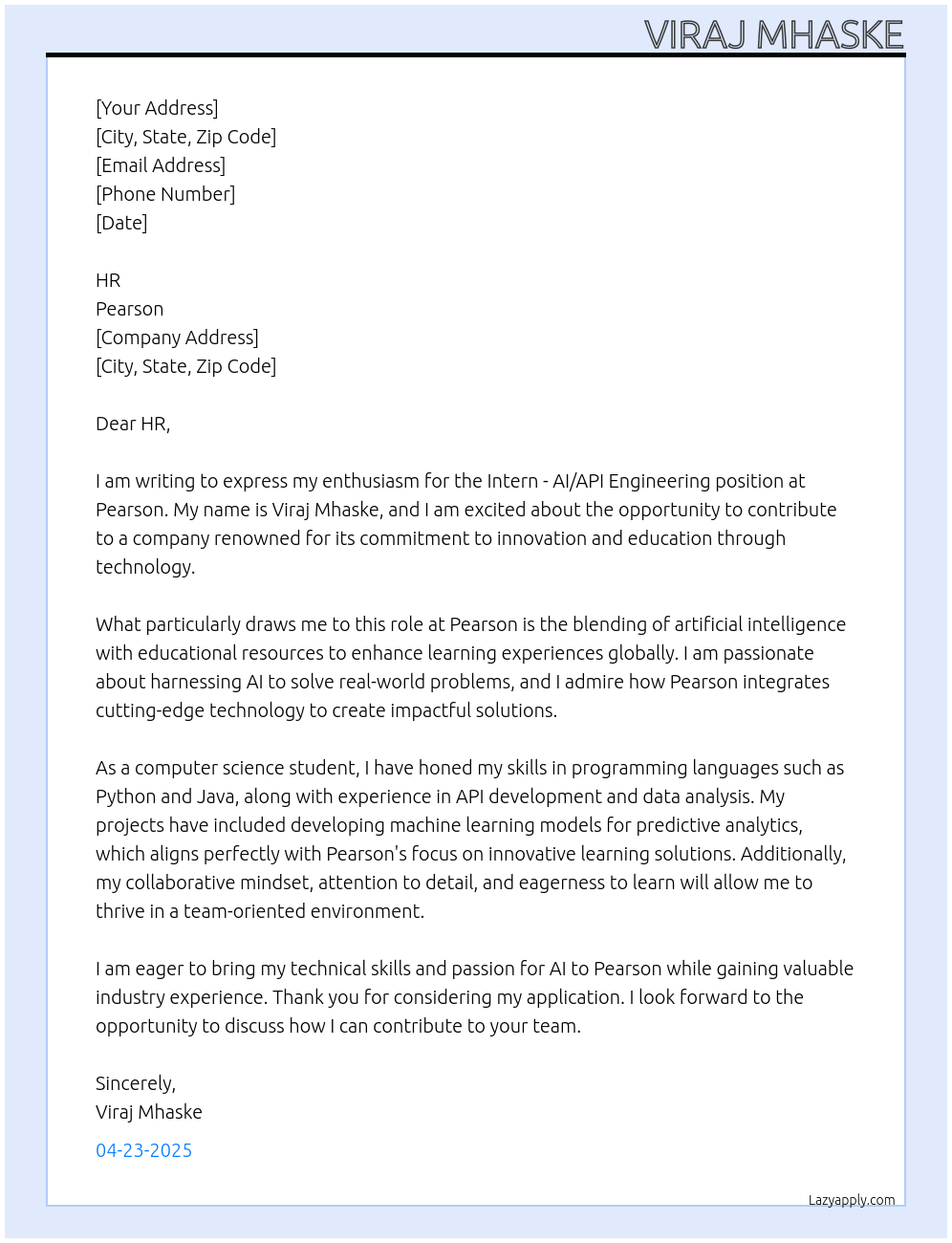 Cover letter for intern in ai api - 2WJyLs7Itw2Yv0qYCE64 