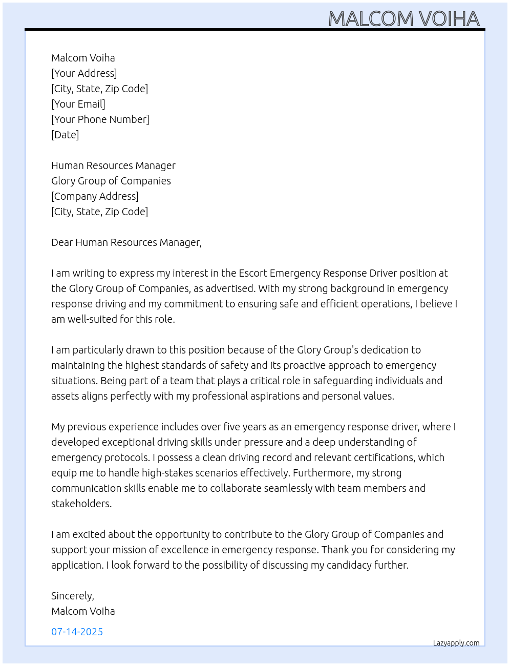 Cover letter for escort emergency - 4Y1rrOO7XRb6EI6Reqi4 