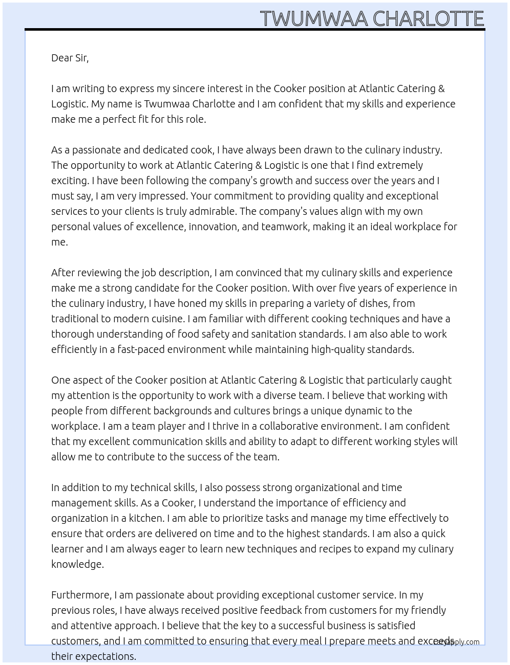 Cover letter for cooker LazyApply - 90sUFDkLGZVoopCbJoUE 