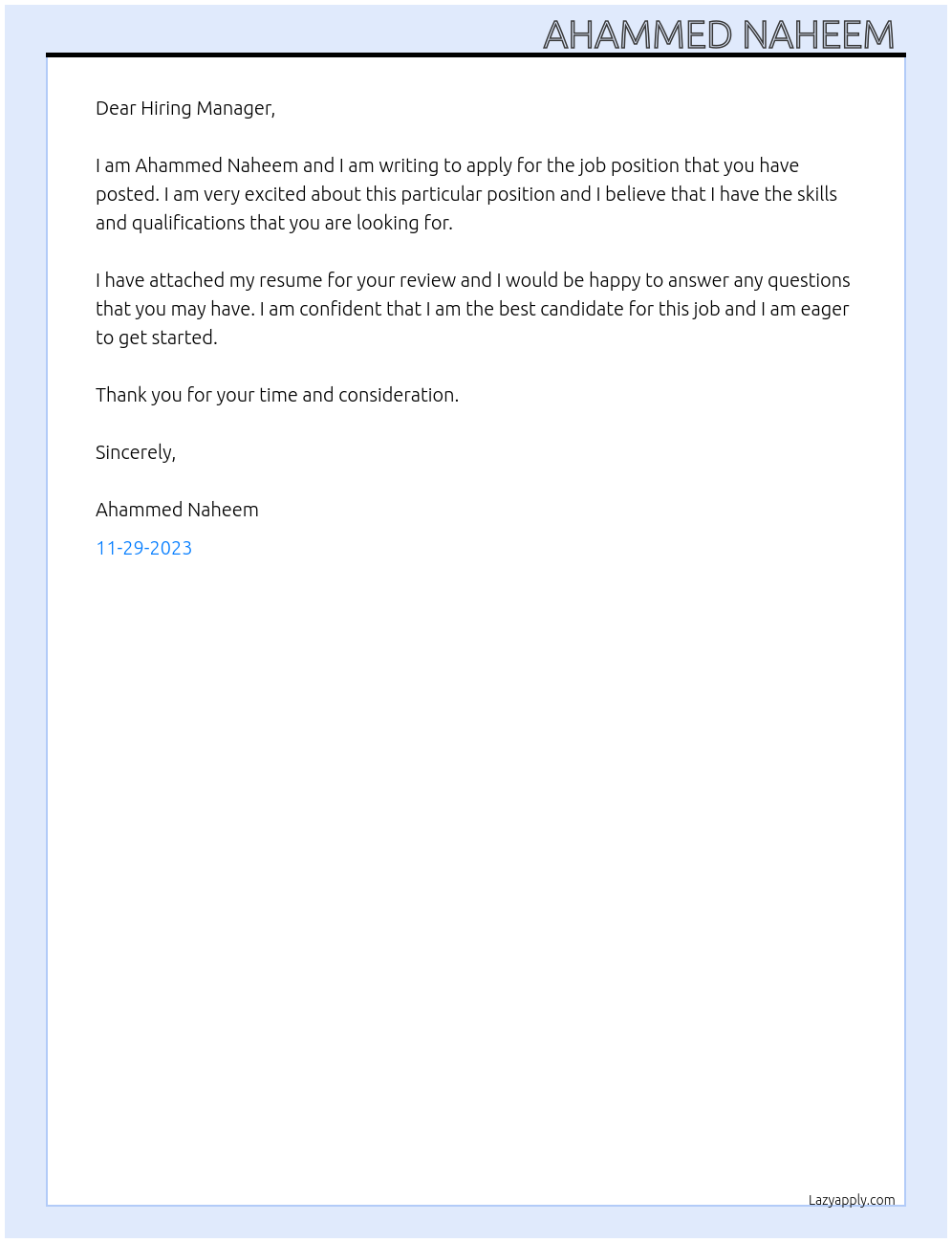 Any job At Gmca Cover Letter