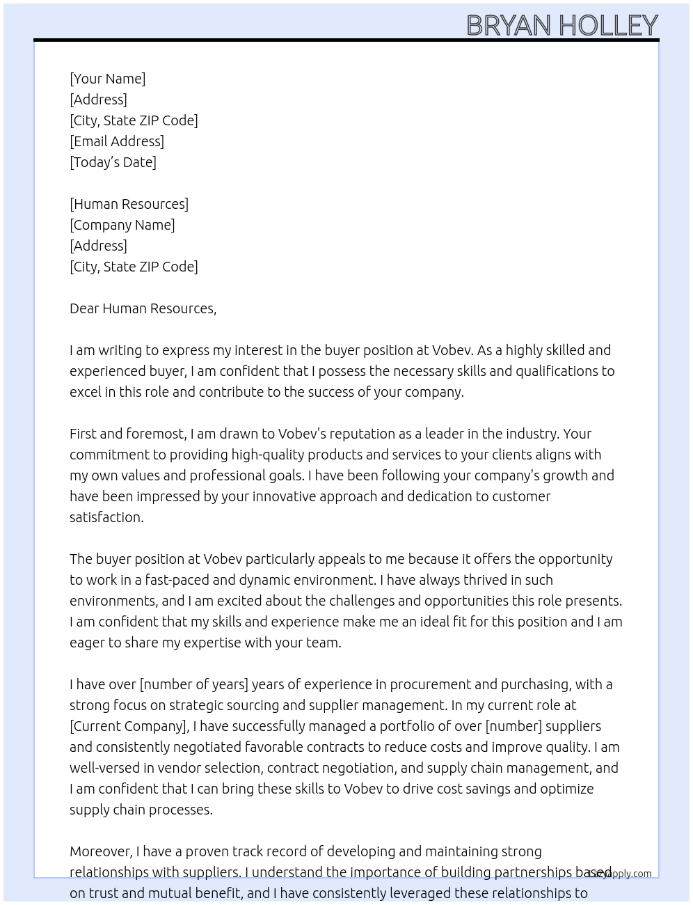 buyer At Vobev Cover Letter