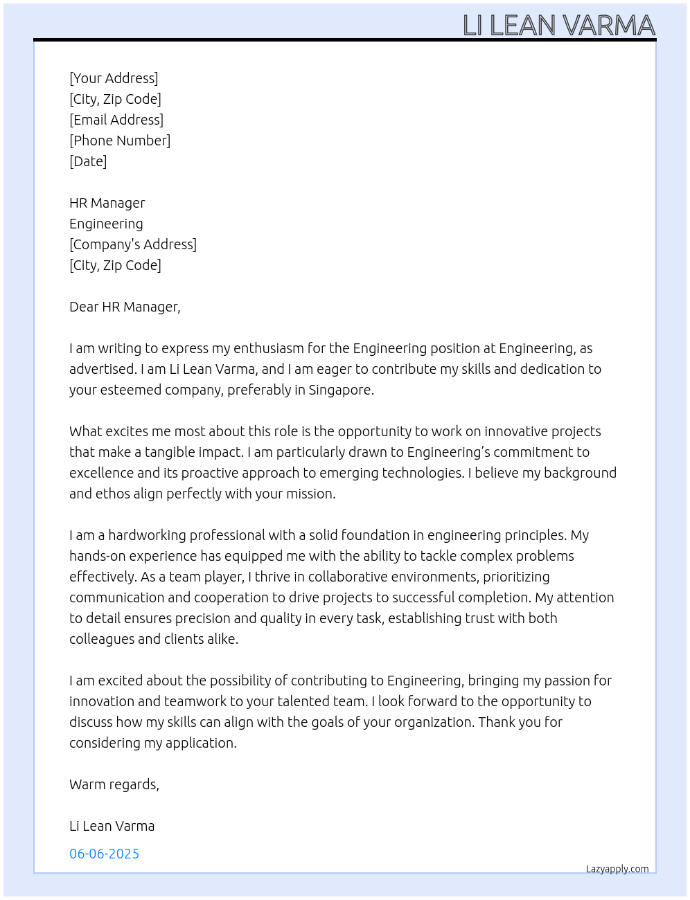 Engineering At Engineering Cover Letter