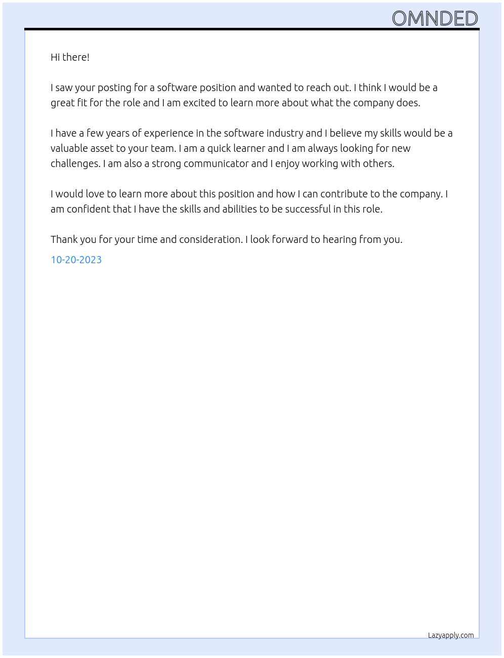 software At gppge; Cover Letter