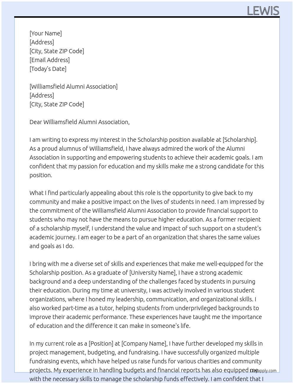 scholarship At Scholarship Cover Letter