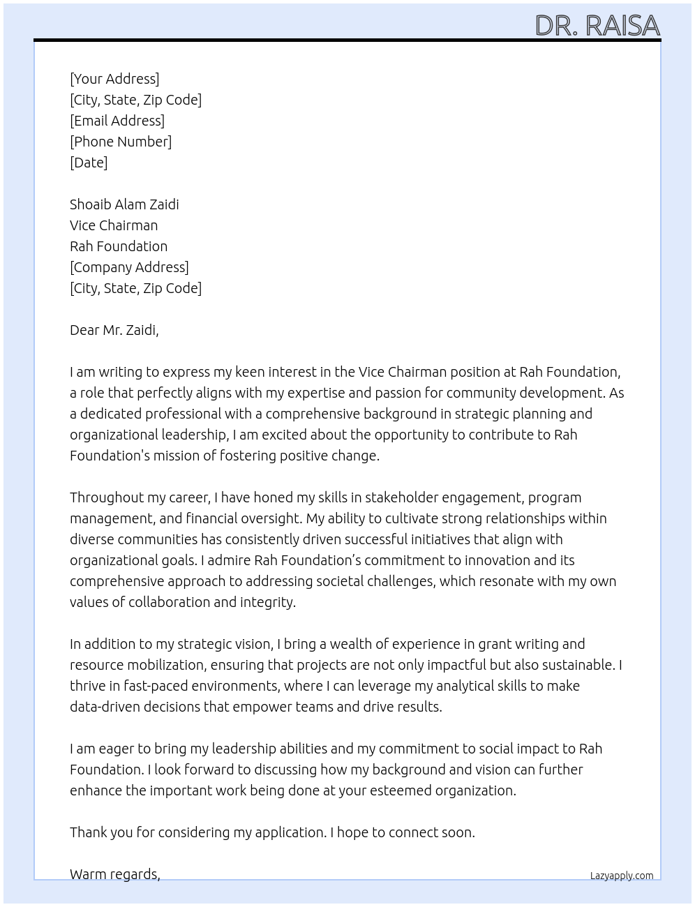 Cover letter for vice chairman - ITYC6pZDdCSVVPtp0gs2 