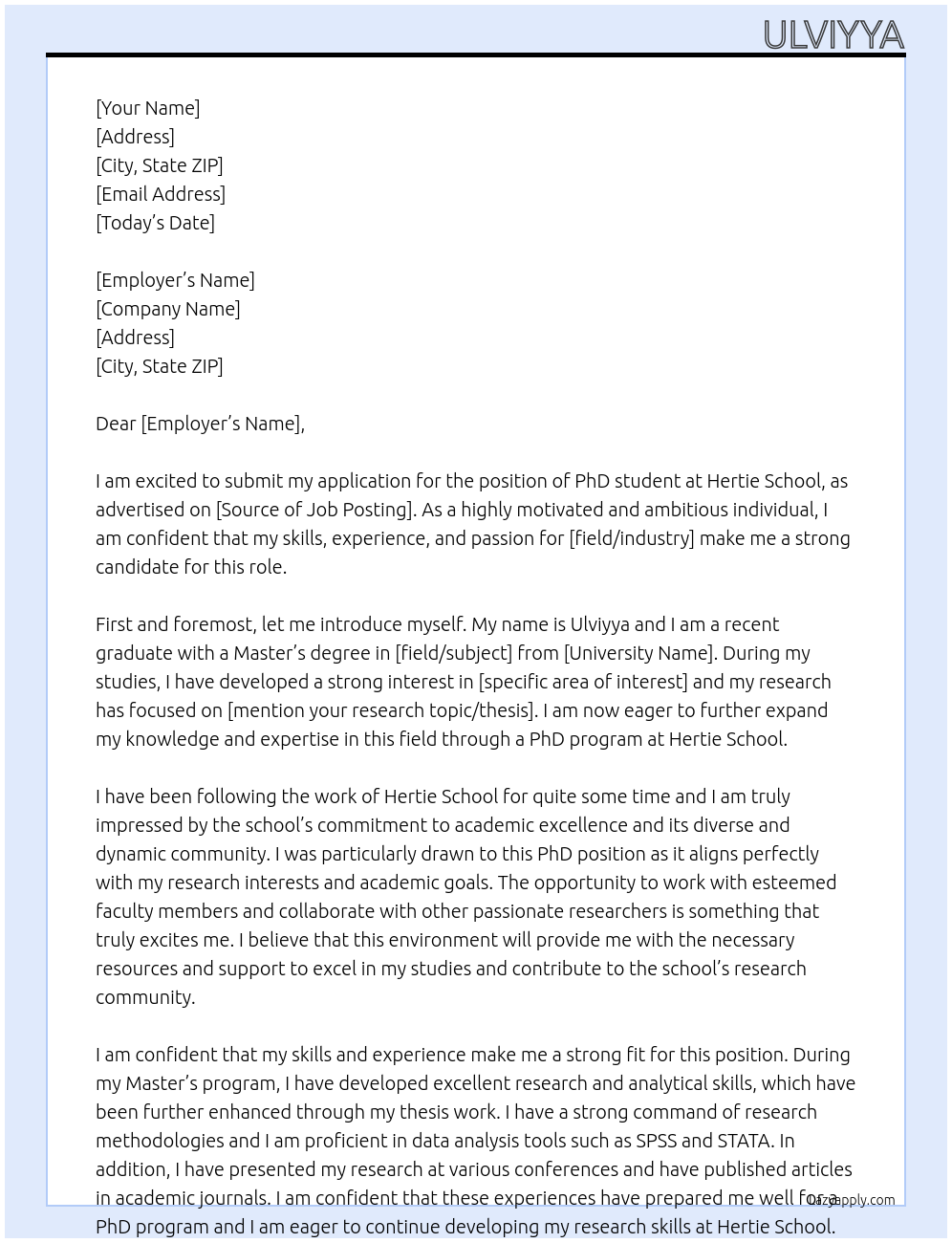 PhD student At Hertie School Cover Letter
