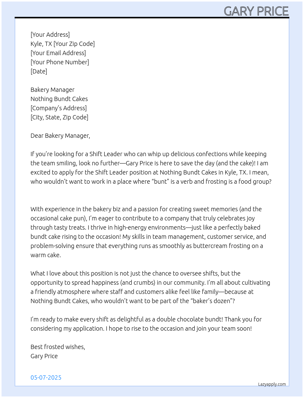 Cover letter for shift leader - LazyApply