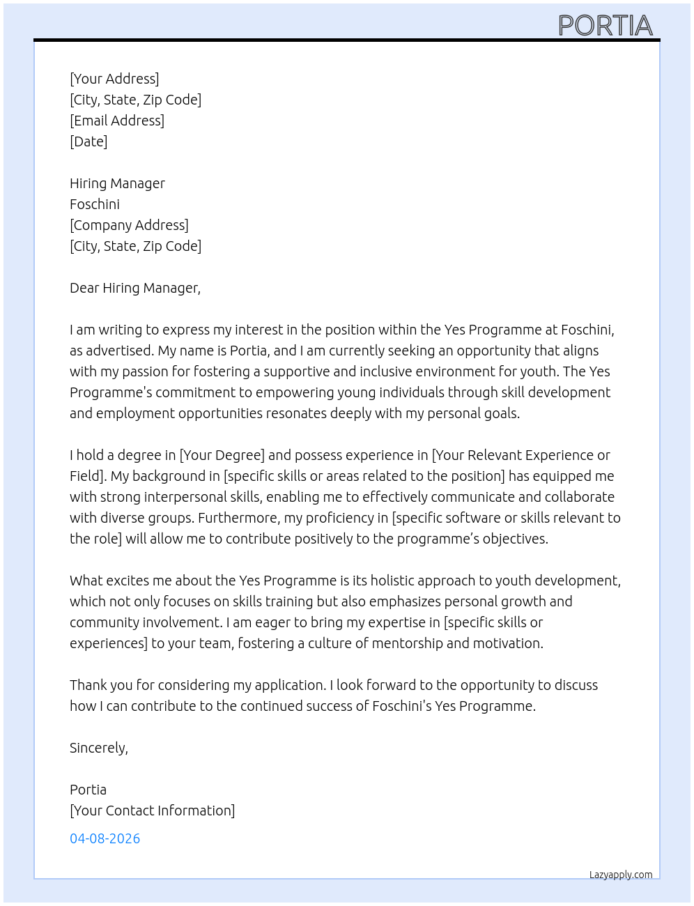 Cover letter for shayi - LazyApply