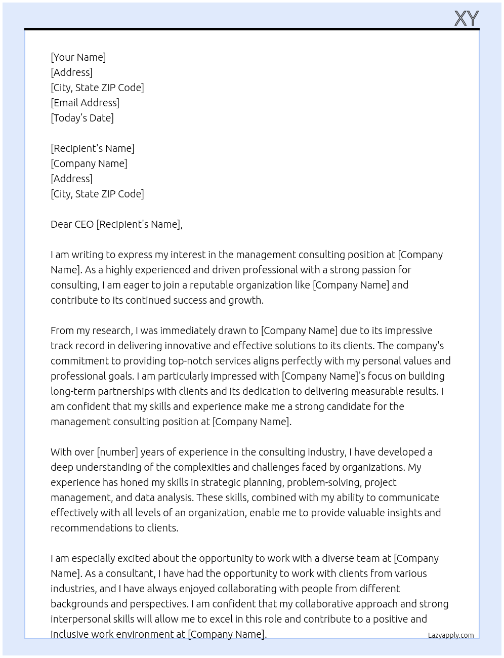 management consulting At zs Cover Letter