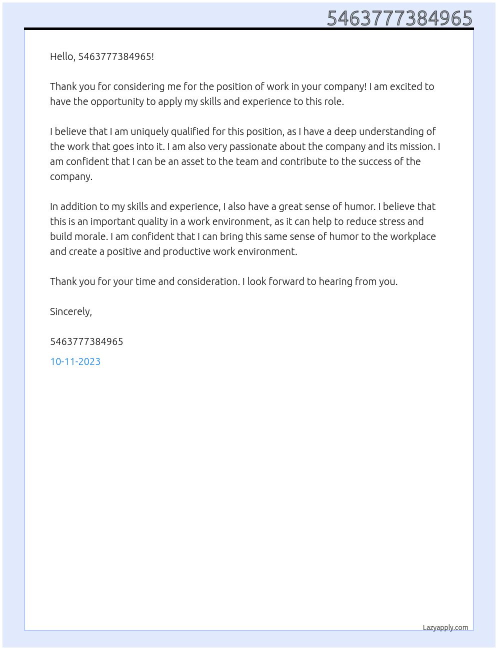 Workcomp Cover Letter Example Cover letter for work - LazyApply