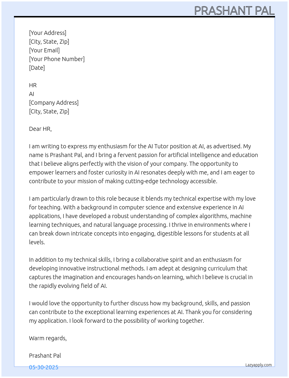 AI Tutor At AI Cover Letter