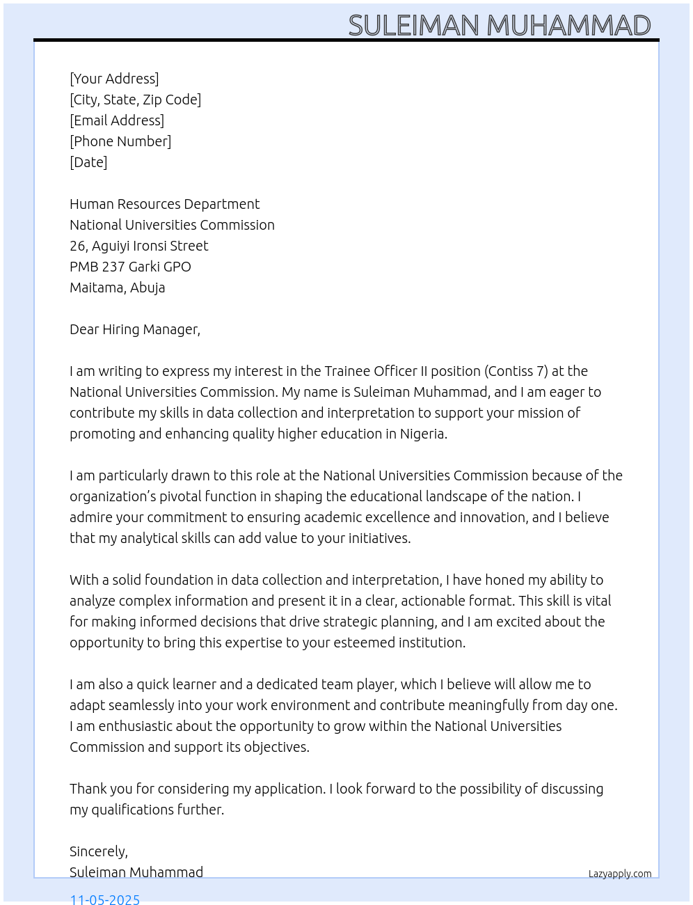 Cover letter for contiss 7 - LazyApply