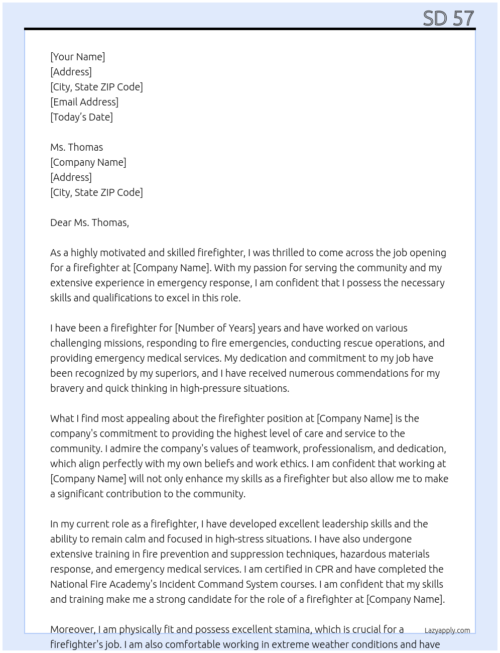 firefighter At firefighter Cover Letter