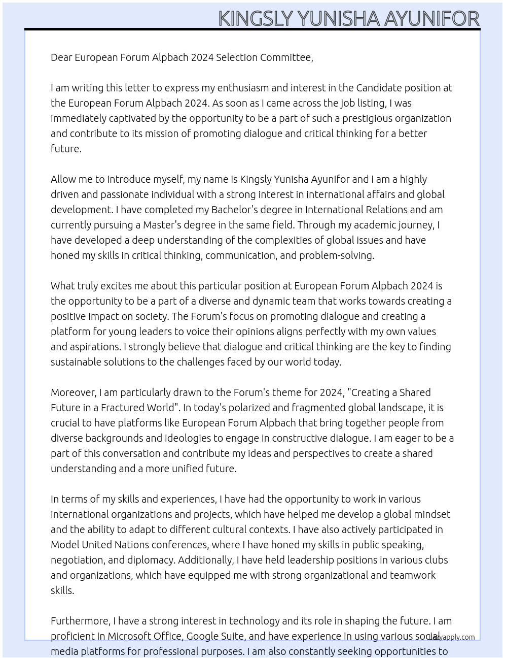 Illustration of Best Practices For Cover Letter As Minority Candidate
