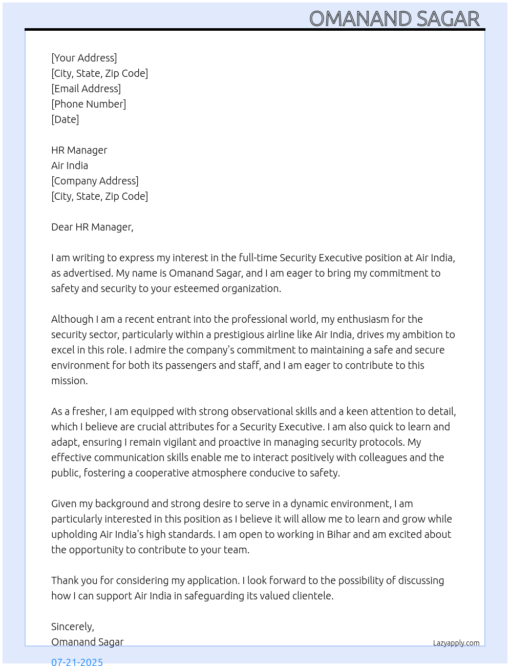 Cover letter for security excutive - XPI1DSz69nqNczrfEcv8