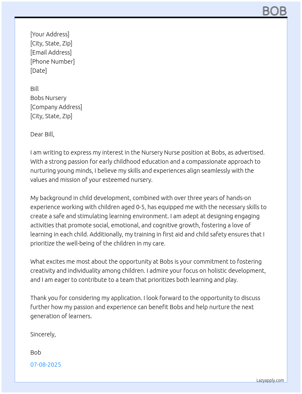 Cover letter for nursery nurse - Zm1EGMoYIQBx0InIPW9L 