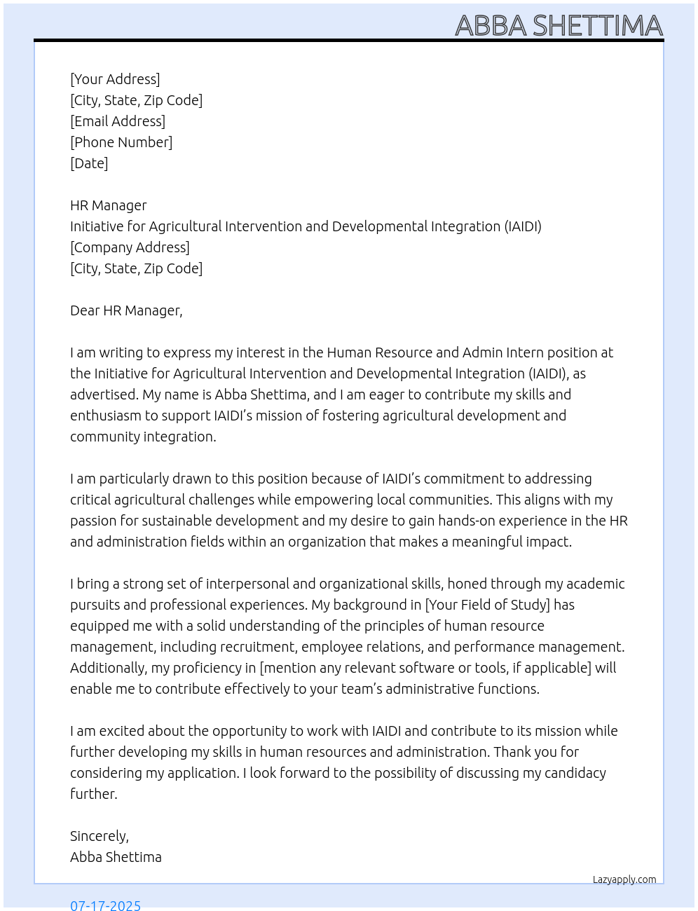 Cover letter for human resource - BArl2UI0RrULKWbX4YCg