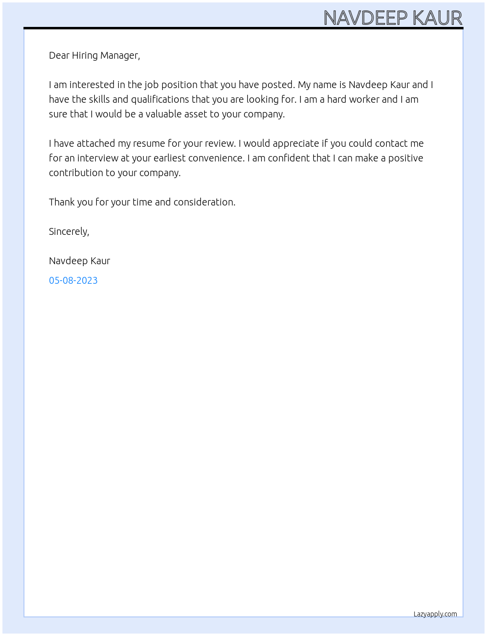 job At Trident Cover Letter