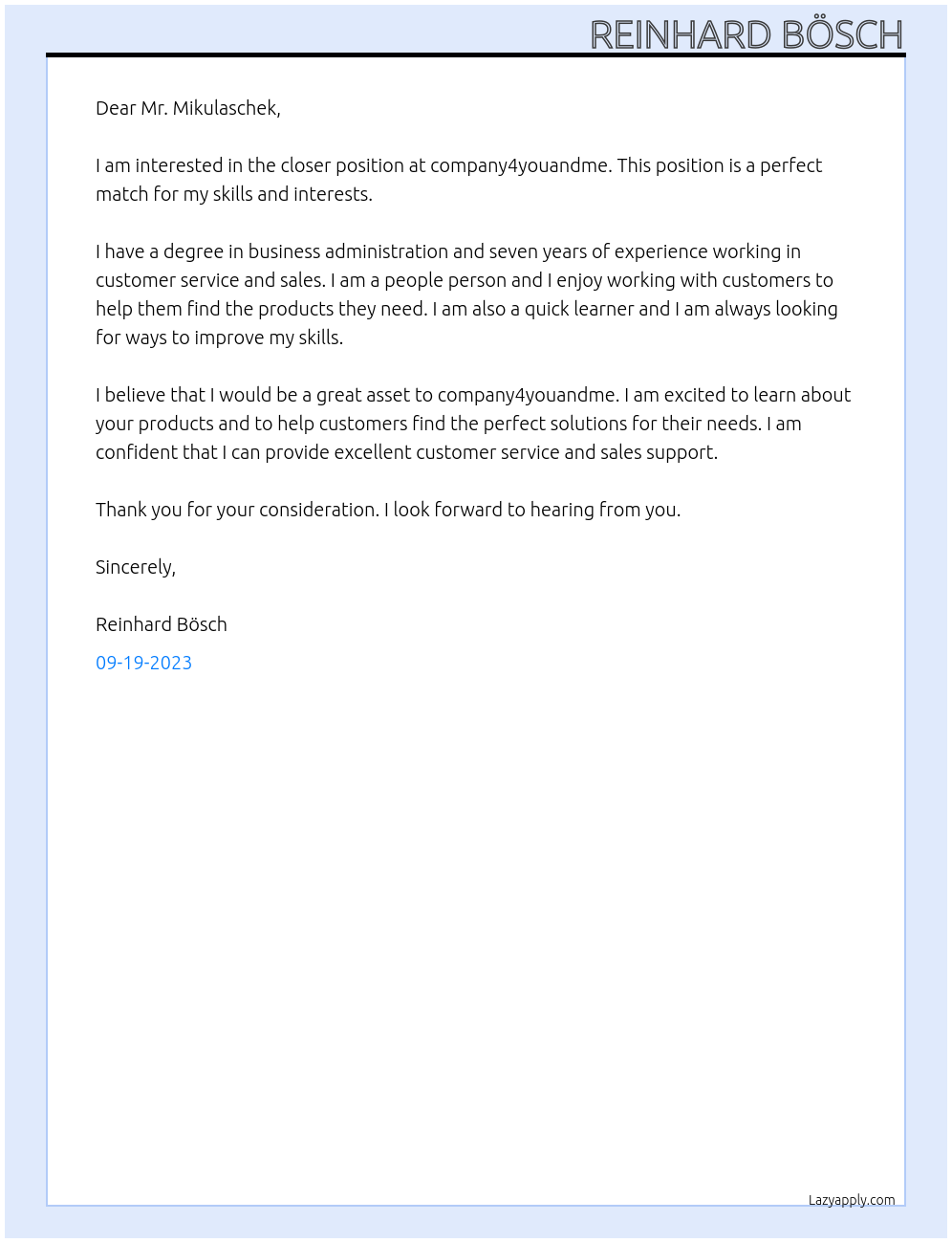 closer At company4youandme Cover Letter