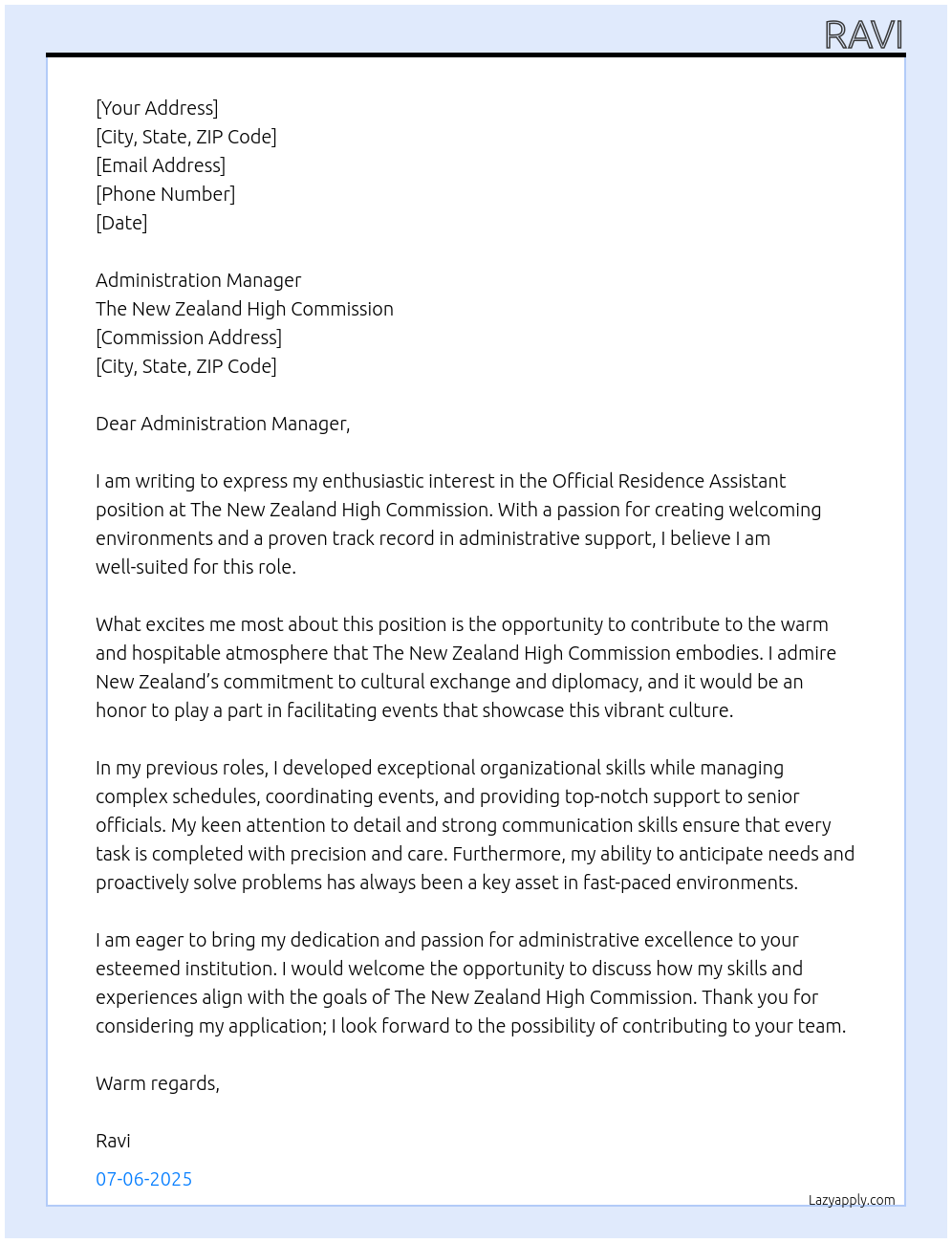 Cover letter for official residance - L60r9rBu5SMcrQ5WP2Vk 