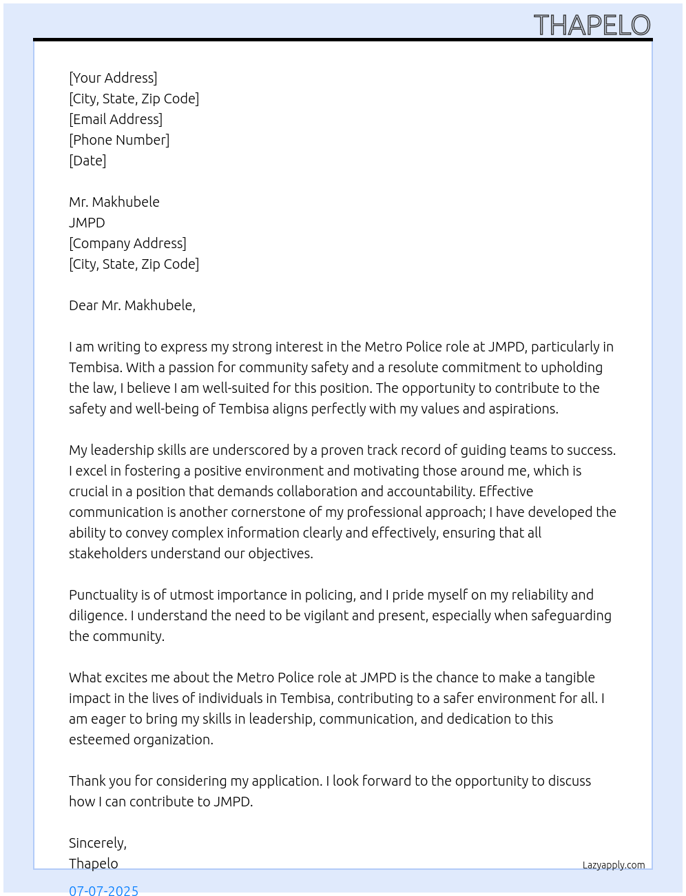 Jmpd  At Jmpd Cover Letter