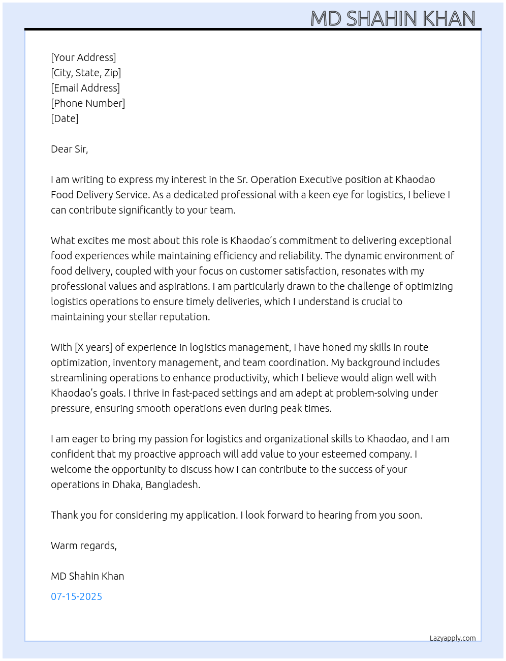 Cover letter for sr operation executive - N7pQWEEDS1L0fYlQtWyt 