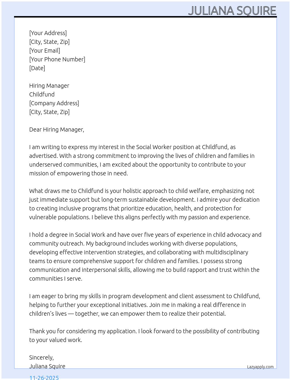 Cover letter for social worker - LazyApply