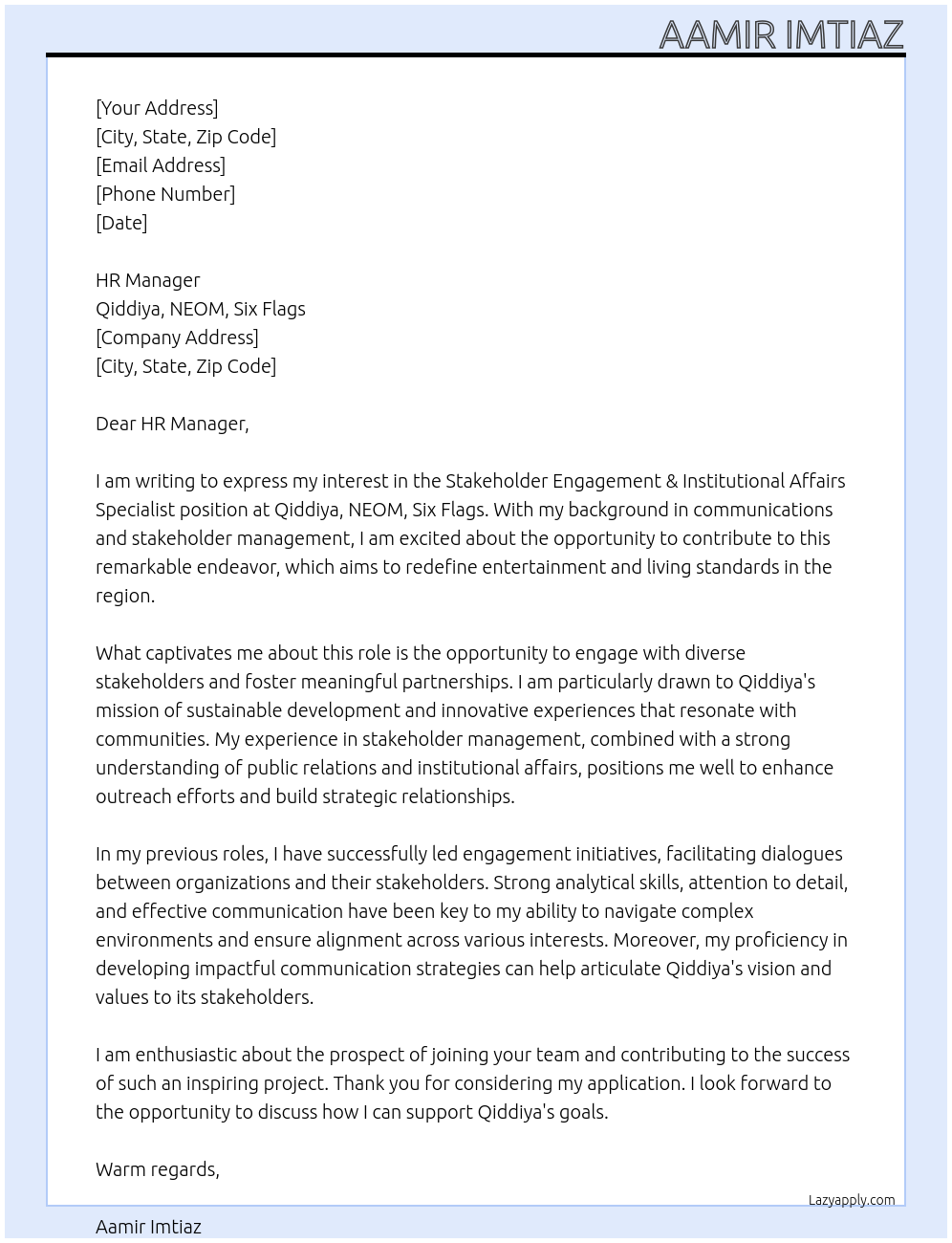 Cover letter for stakeholder engagement - TyxISCpzyq3xl8CqkUfp