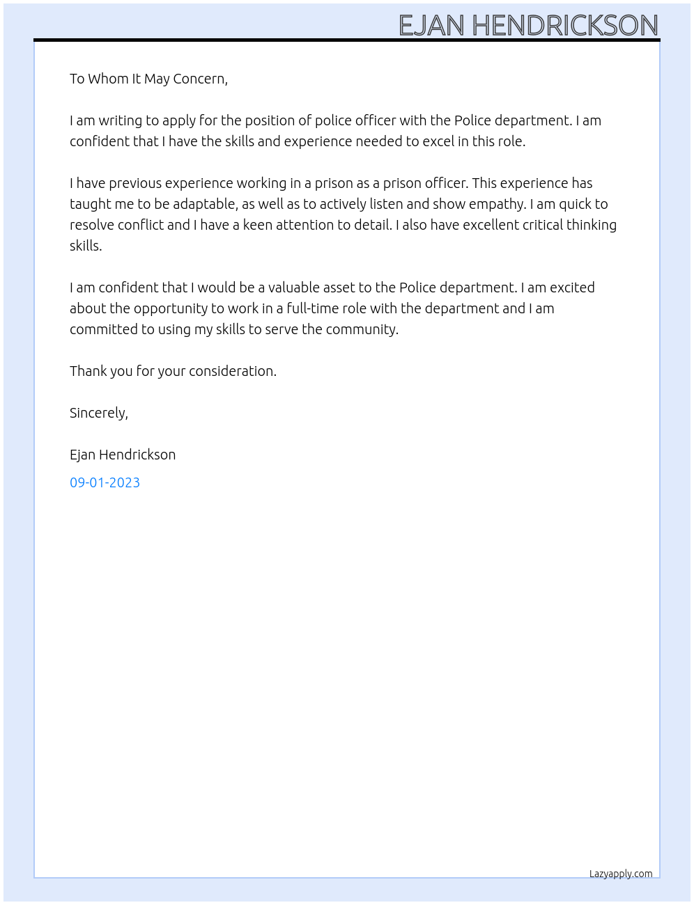 Police At Police Cover Letter